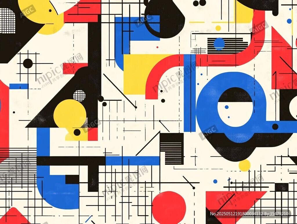 几何抽象图案艺术作品