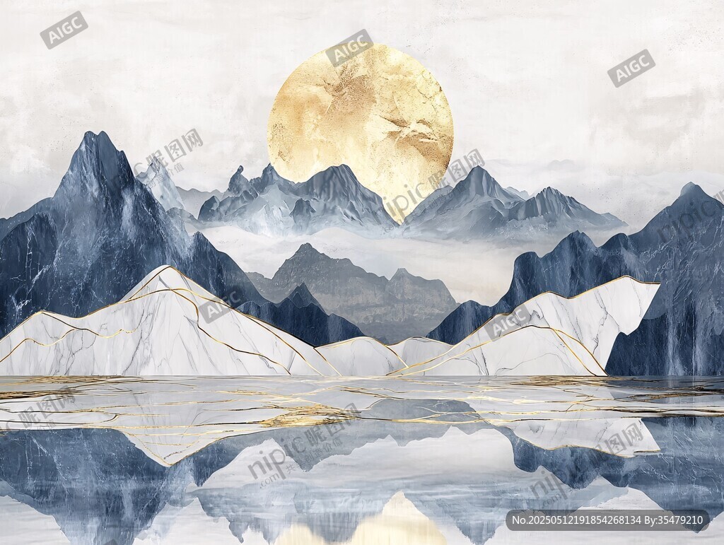 水墨山水间的明月胜景