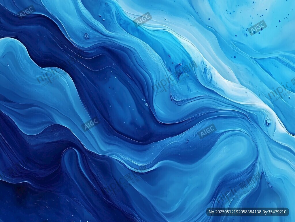 蓝色流动纹理抽象艺术背景