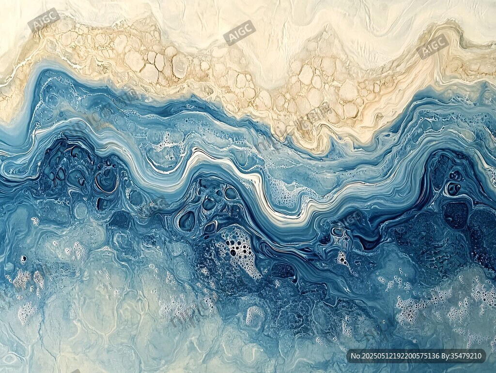 梦幻蓝白流体艺术纹理