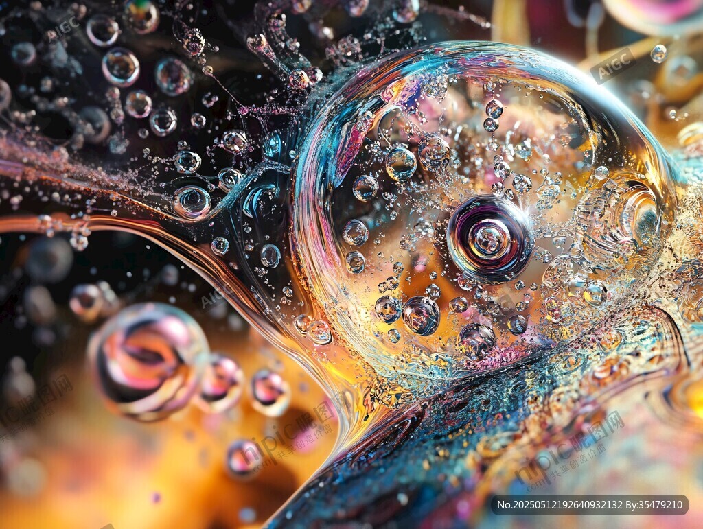 梦幻多彩的微观泡泡世界
