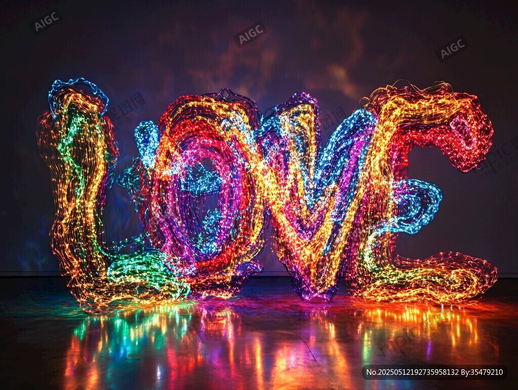 五彩光绘LOVE艺术效果