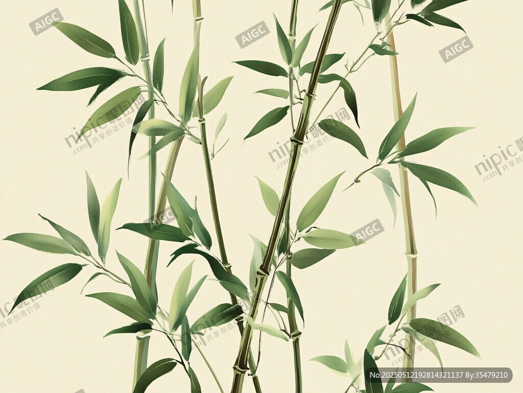 水墨风清新翠竹插画