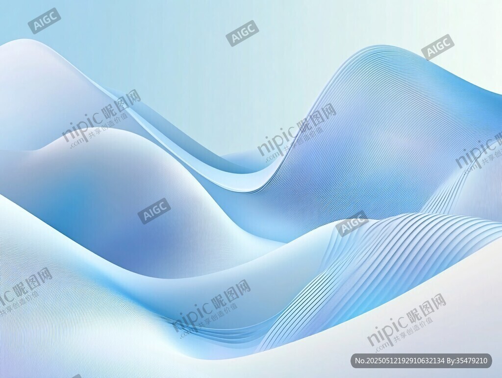 梦幻蓝调流体渐变背景图
