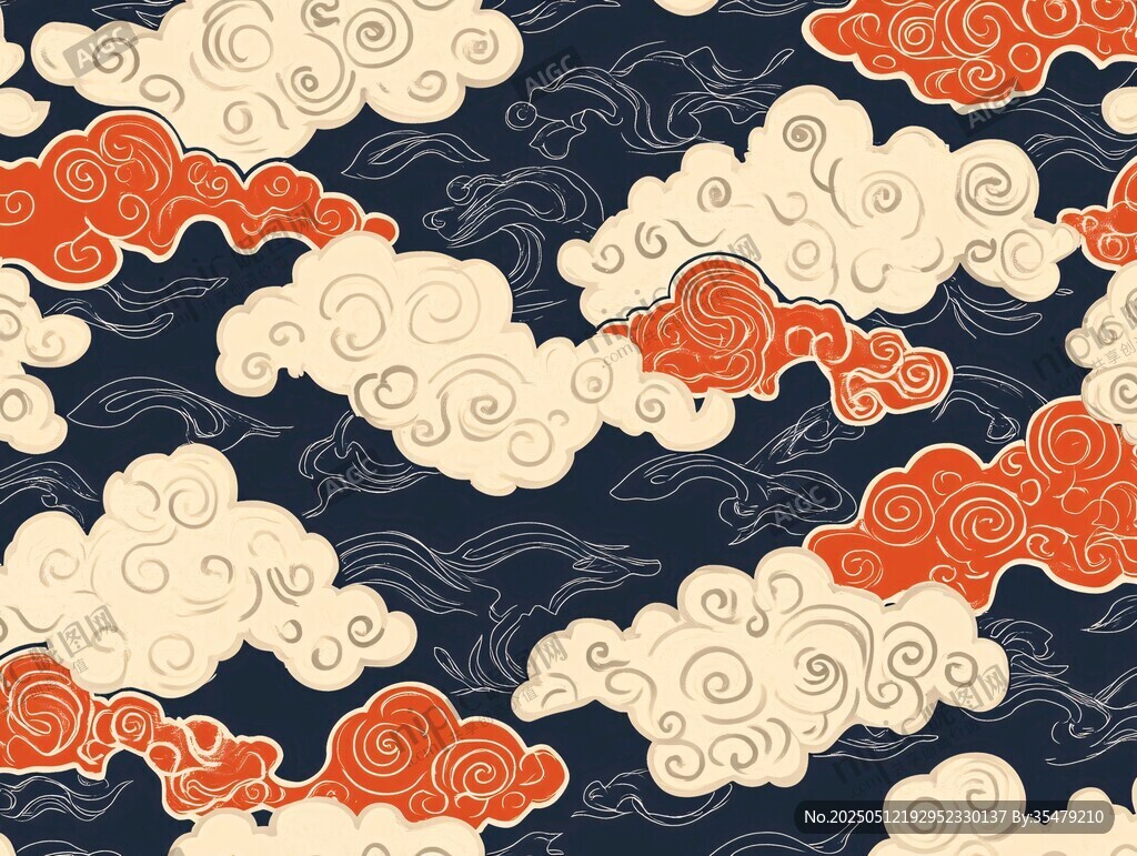 中式传统云纹图案背景