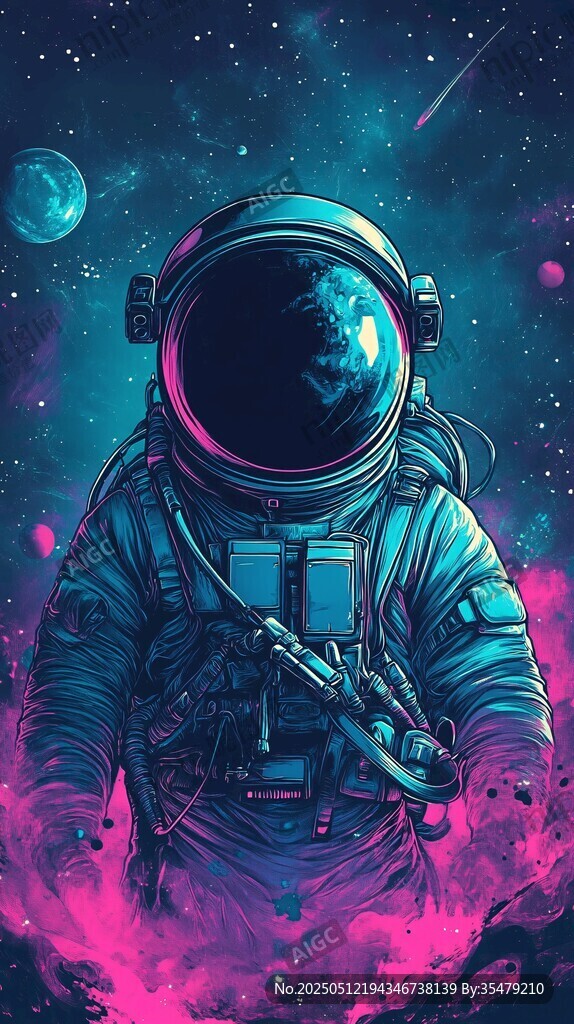 梦幻太空宇航员奇幻图景