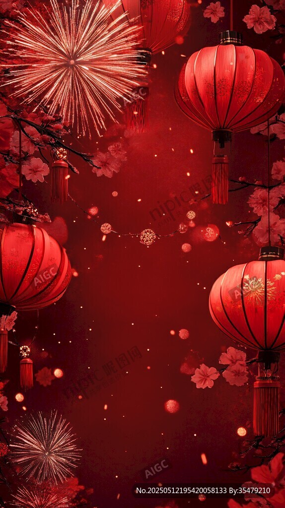 喜庆中国年 灯笼烟花绽放