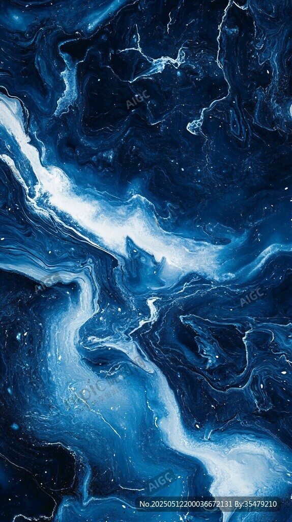 梦幻蓝白流体艺术纹理