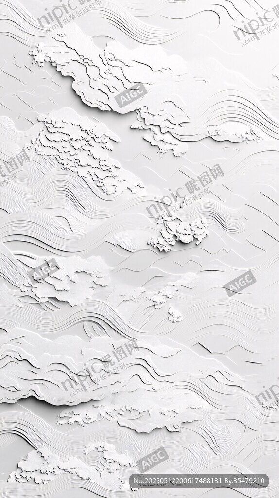 立体白色海浪纹理背景图