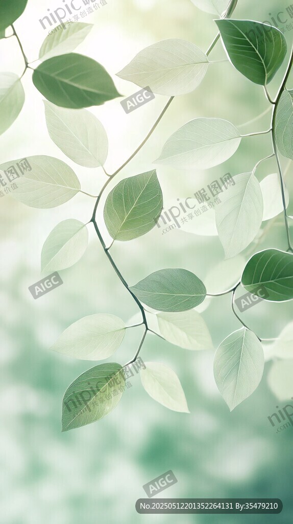 嫩绿枝叶 清新自然之景