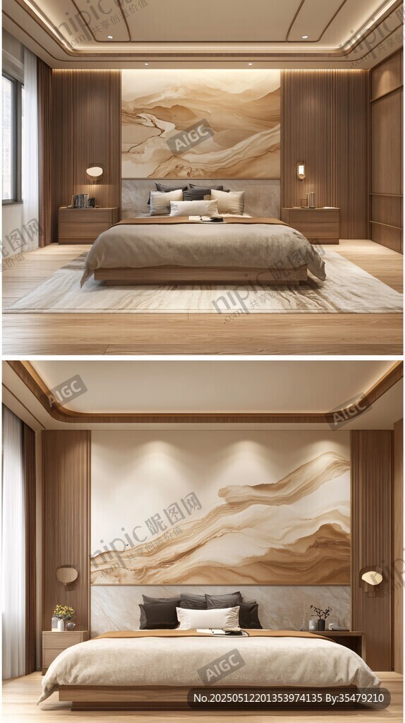 现代中式风格雅致卧室展示