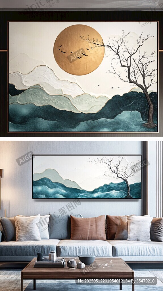 中式山水装饰画 意境悠远