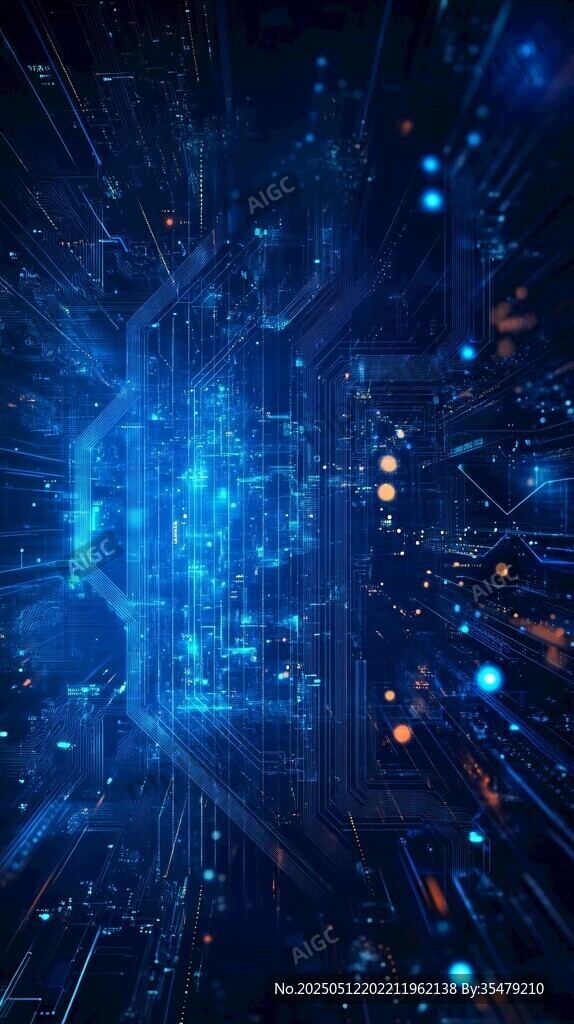 未来科技感的数字空间景象