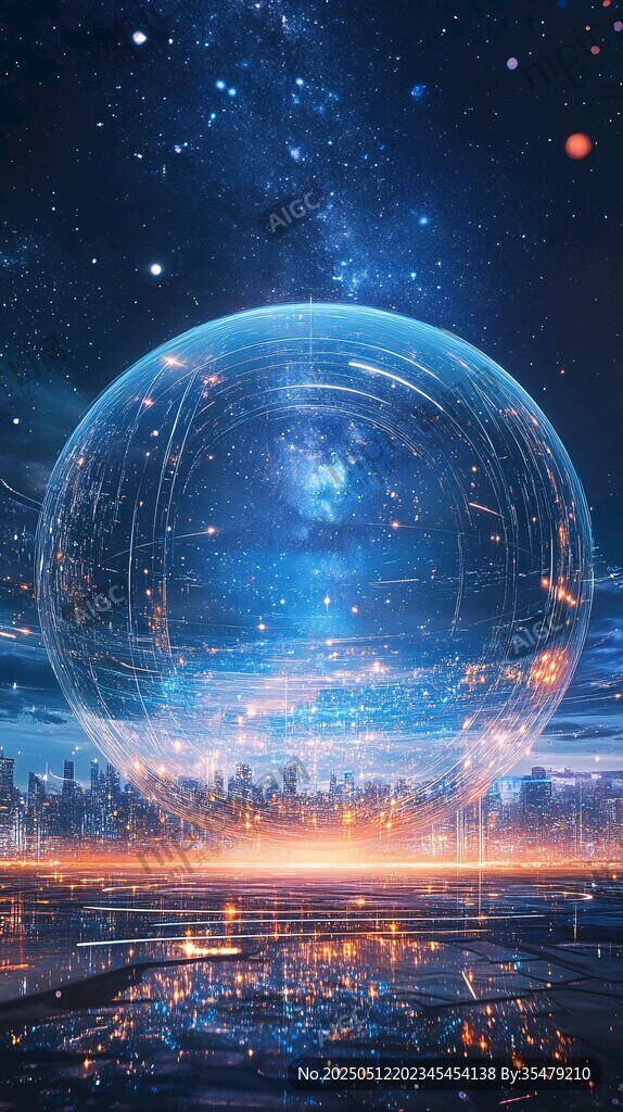 梦幻星空下的未来科技之城