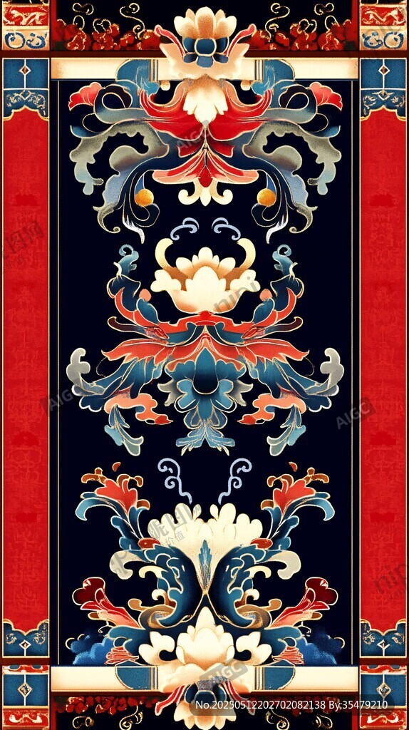 中式传统花卉纹精美图案