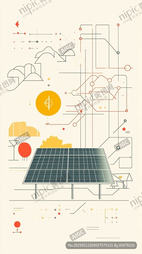 太阳能科技插画设计