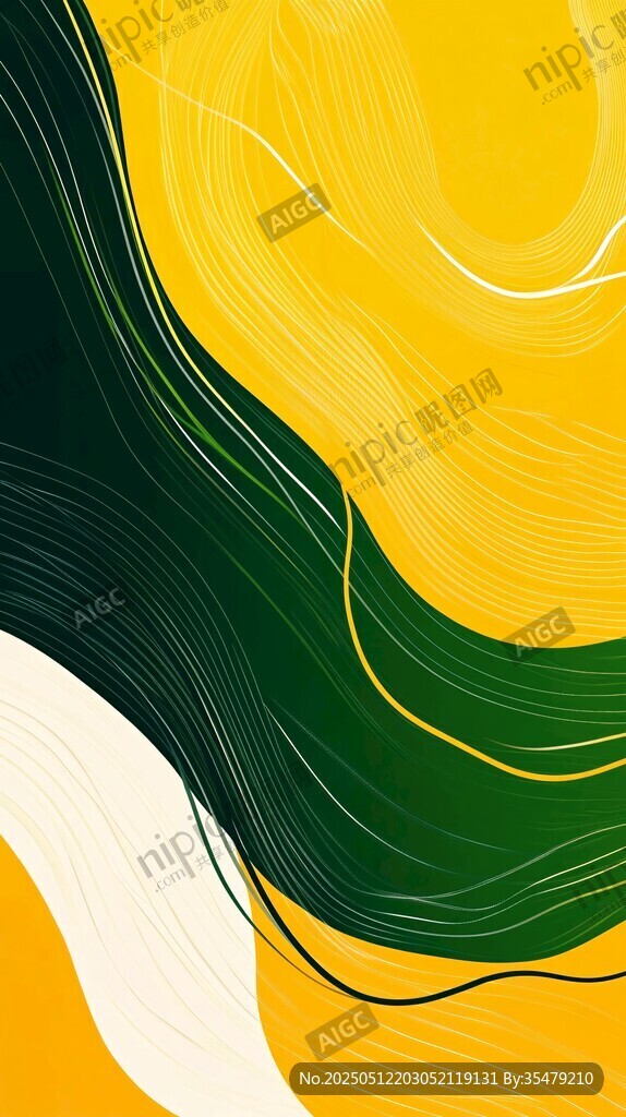 黄绿线条动感抽象背景图