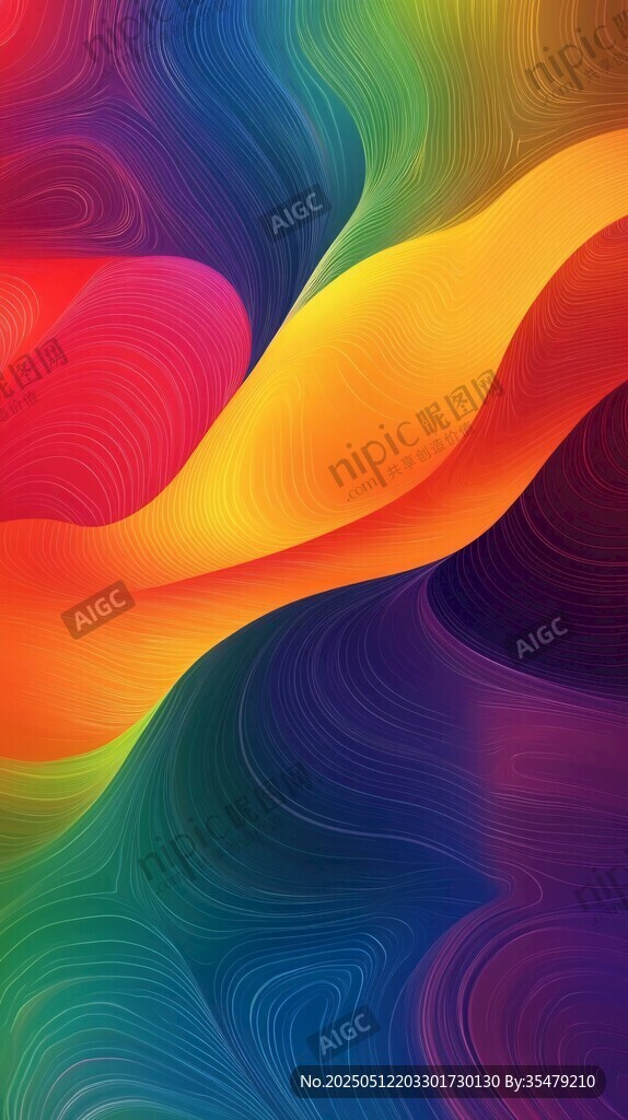 绚丽多彩流体渐变艺术图案