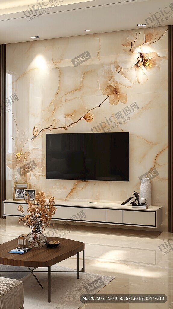 现代简约风客厅电视背景墙