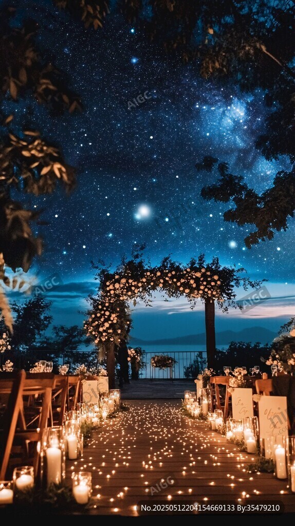 浪漫星空下的户外梦幻婚礼