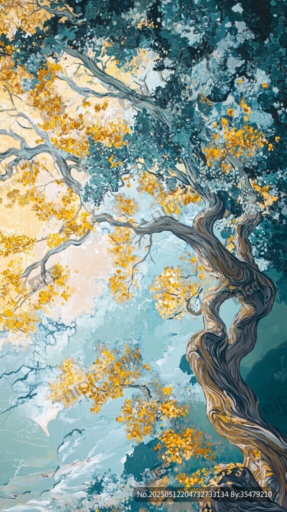 秋日虬枝老树奇幻景象