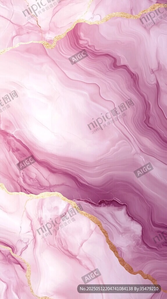 梦幻粉金大理石纹理背景