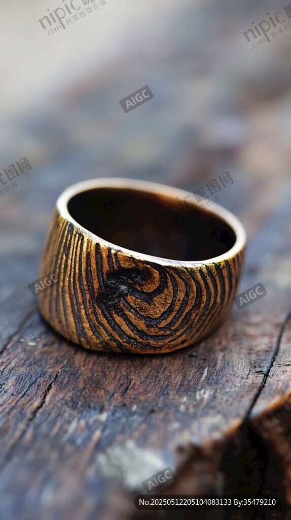 木纹戒指 独特的自然风饰品
