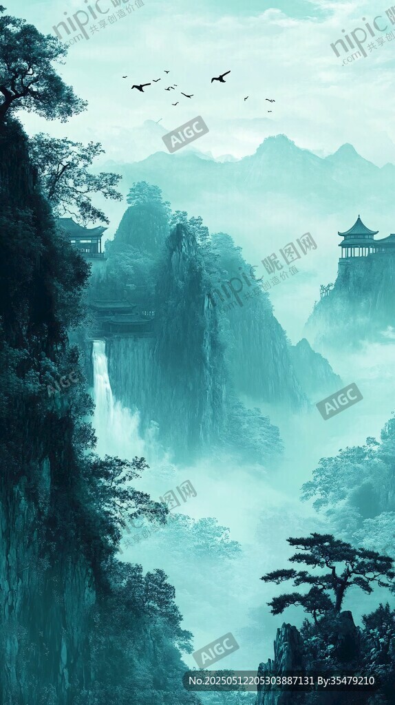 水墨山川间的古韵景致