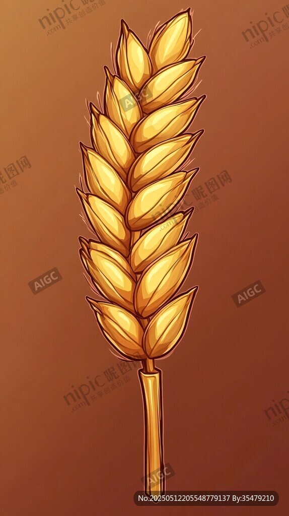 金色麦穗插画