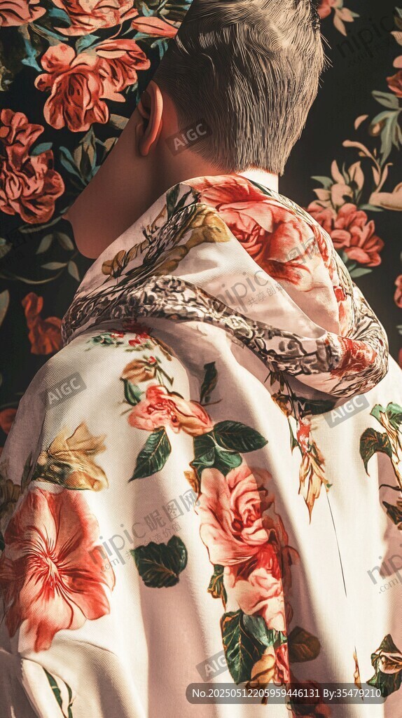 花卉图案服饰 背影魅力