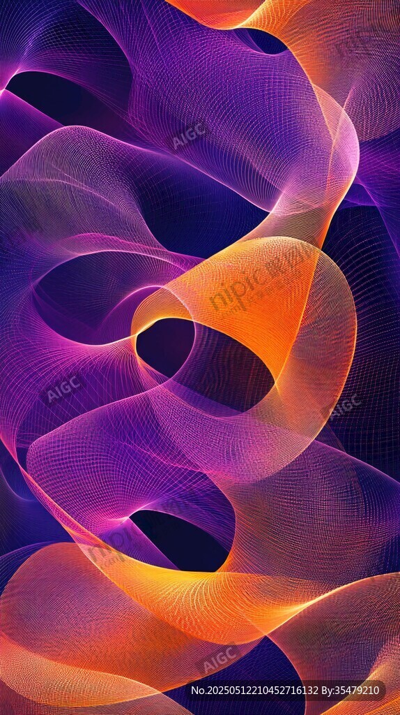 梦幻炫彩流动线条图案