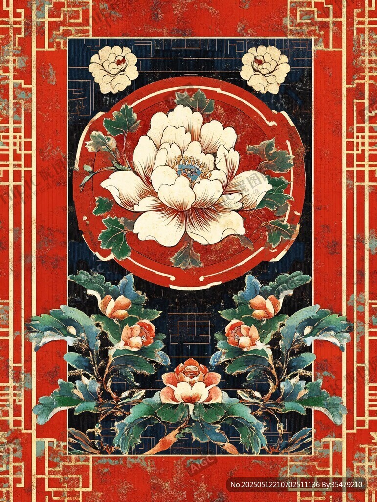 中式牡丹古典装饰画
