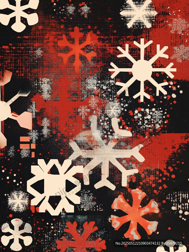 复古风雪花图案背景图