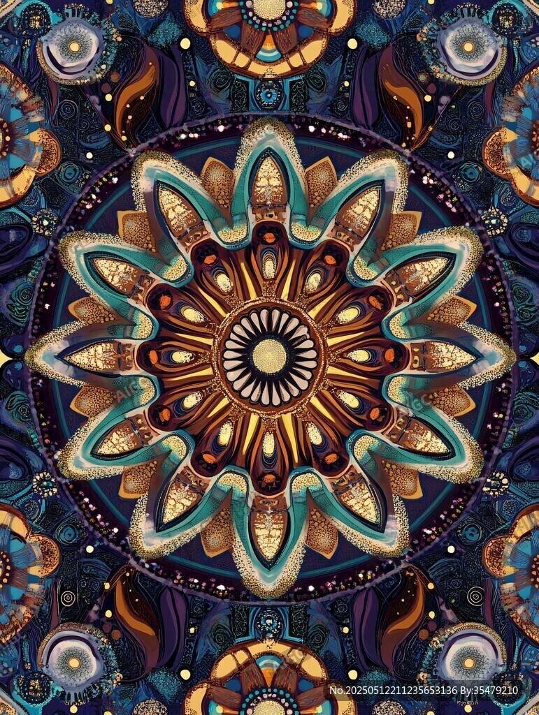 精美绚丽的曼陀罗花纹图案