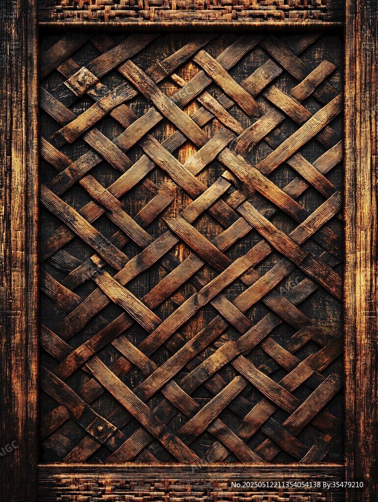 复古木质编织纹理图案