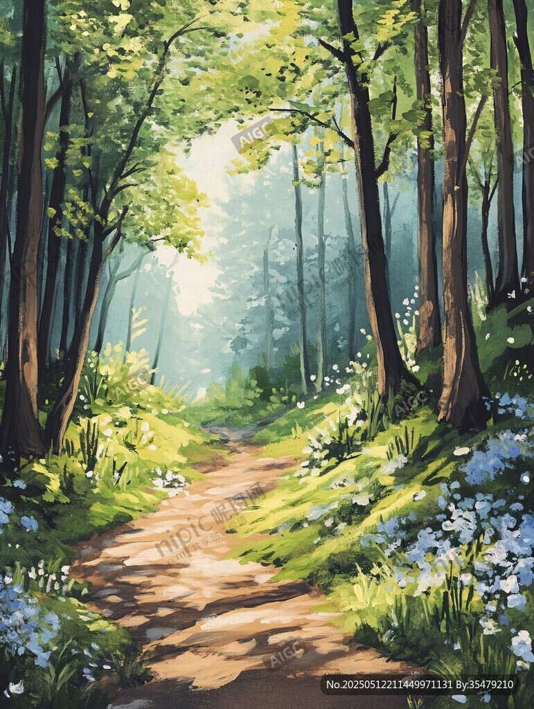 林间小道 自然诗意的静谧之景