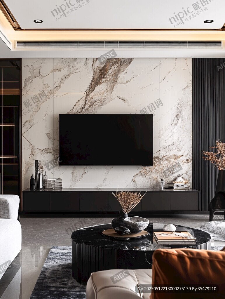现代简约风客厅电视背景墙