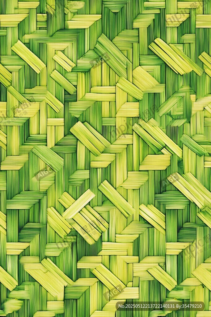 翠绿竹编纹理图案