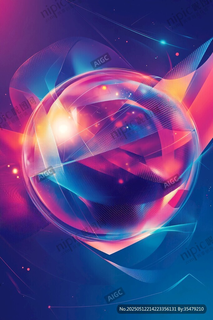 梦幻炫彩科技感球体背景