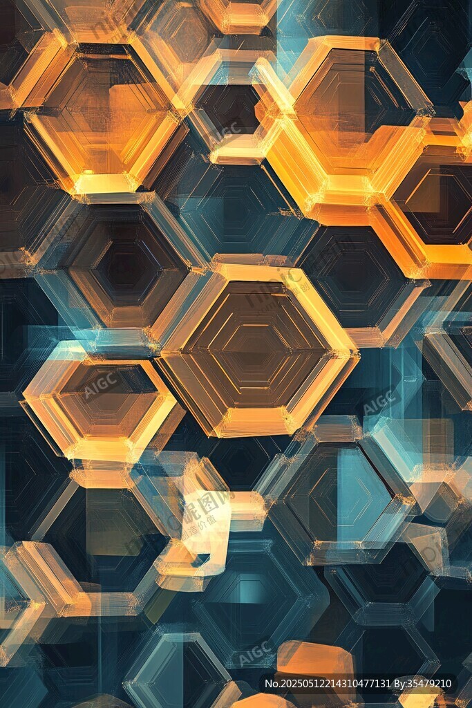 六边形炫彩科技感背景图