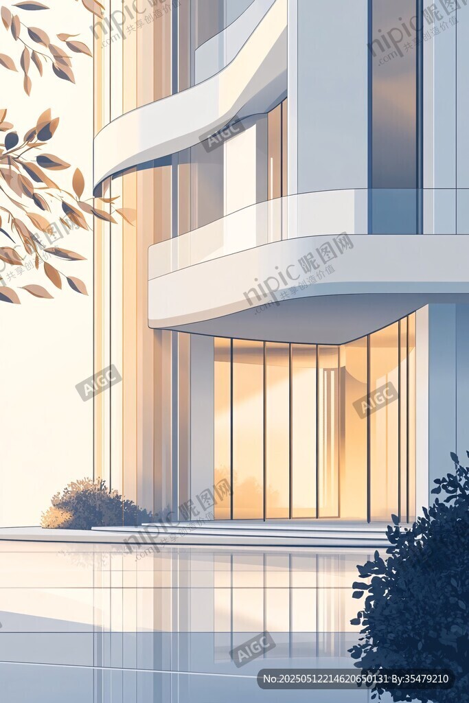 现代优雅建筑外观景致