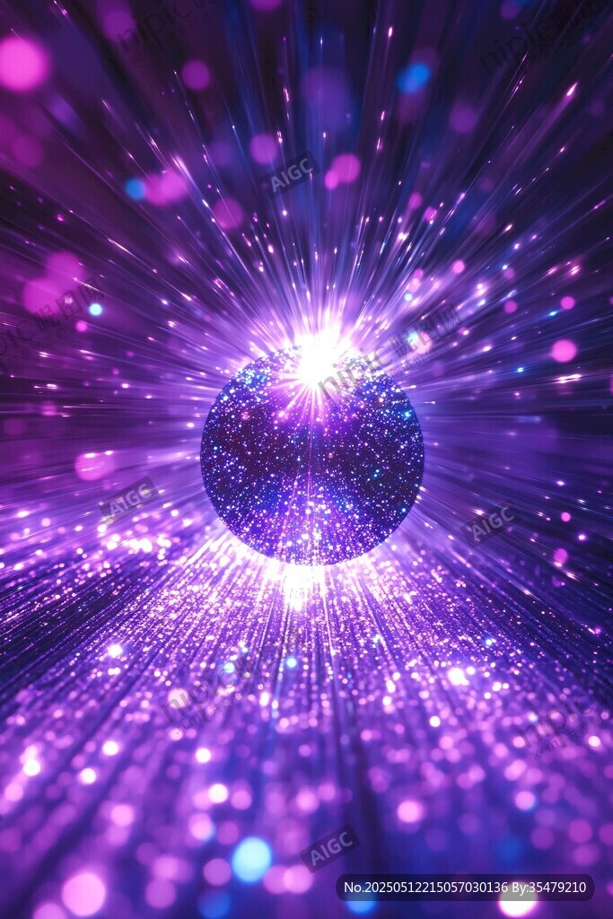 梦幻紫色光效闪耀球体