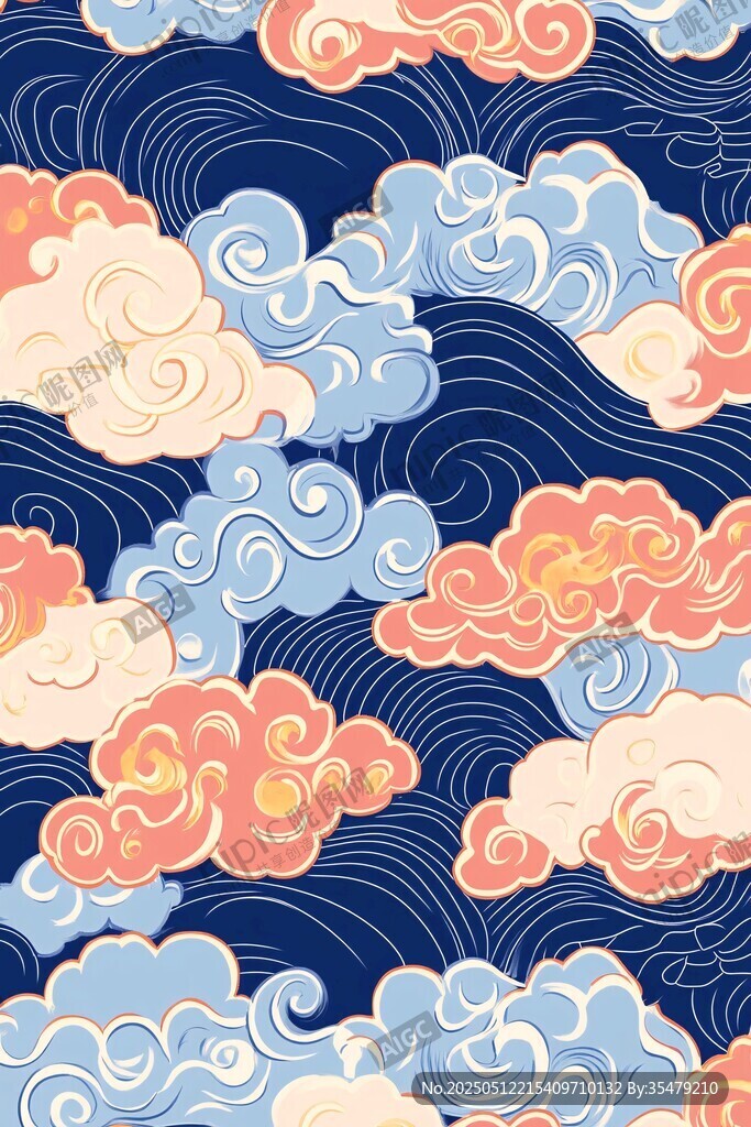 中式云纹图案设计