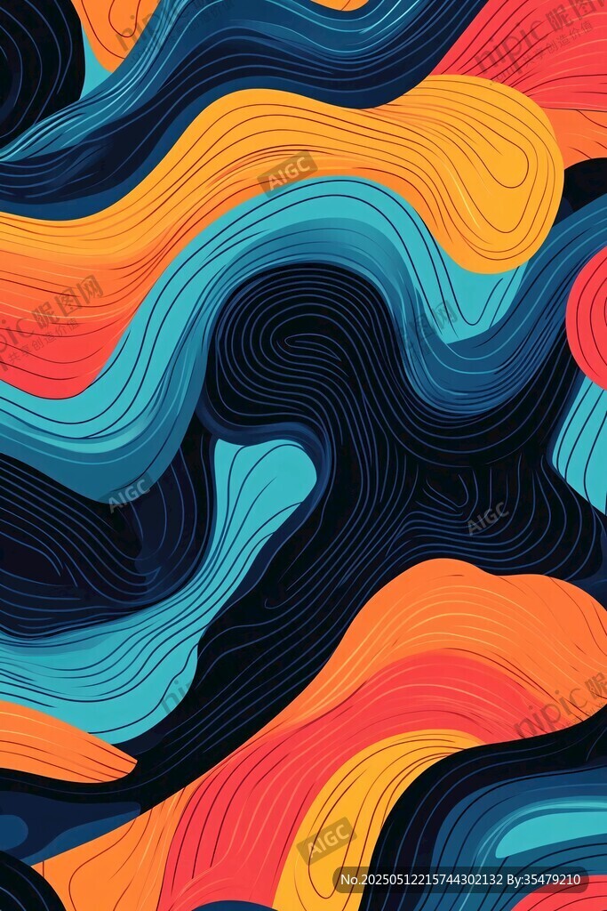 动感波纹抽象图案设计
