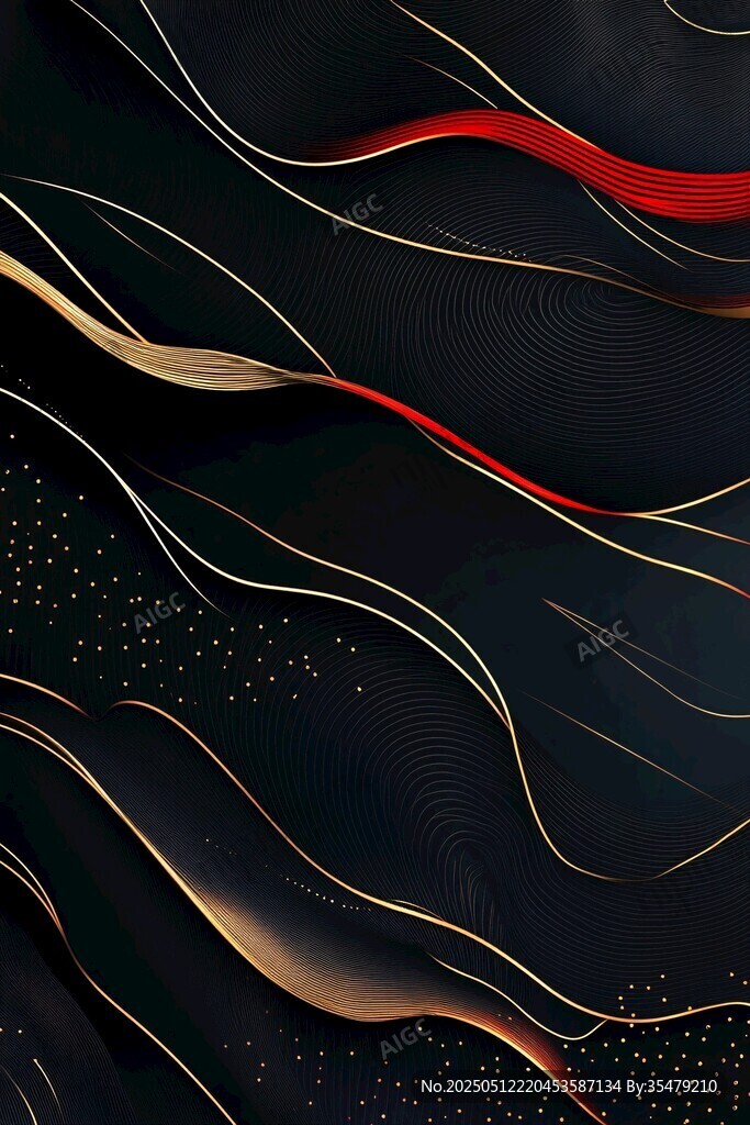 黑金红线条抽象艺术背景