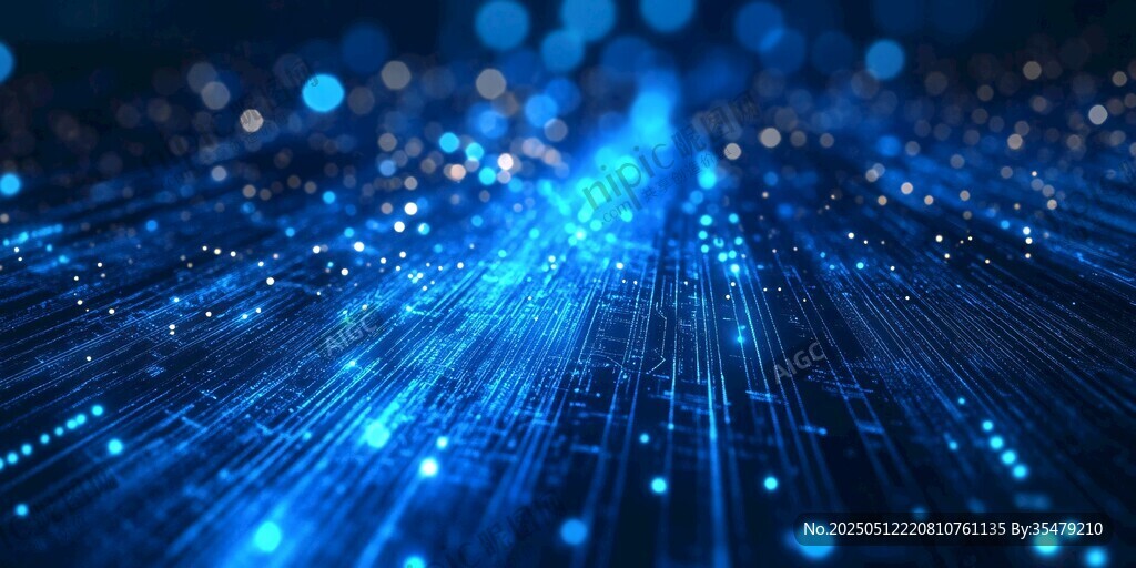 梦幻蓝光科技粒子背景图