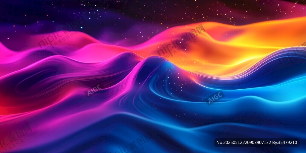梦幻炫彩流动星云背景