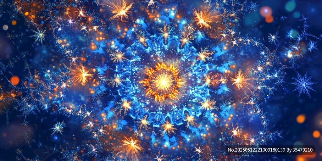 梦幻星空烟花图案