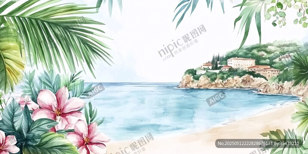 海滨花卉美景