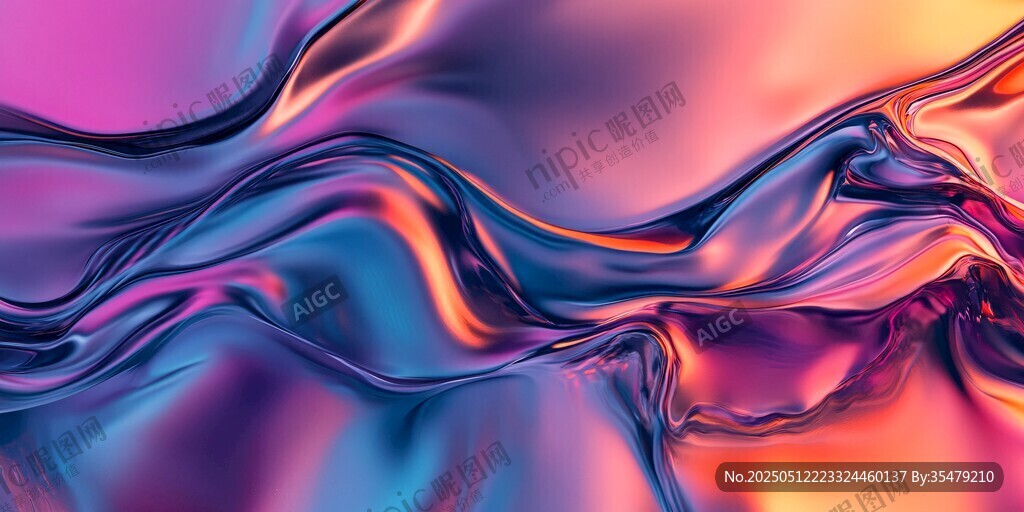 梦幻炫彩流动波纹背景